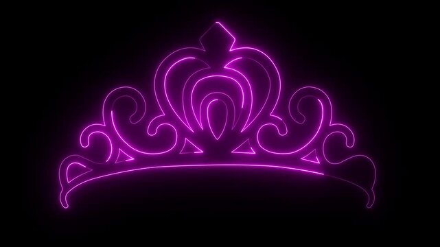Queen Crown icon Animation and black background.