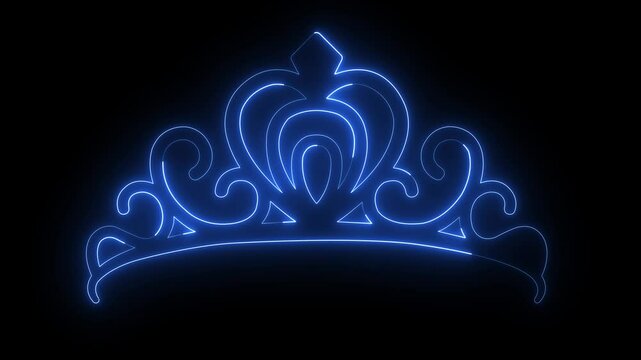 Queen Crown icon Animation and black background.
