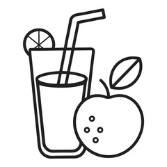 glass of juice and fruits