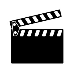 Simple Black Film Clapperboard Icon