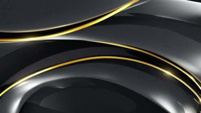 Abstract 4K Stock Video Black Gold Luxury Motion Background