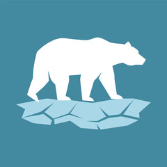 Polar Bear Walking On Frozen Ice