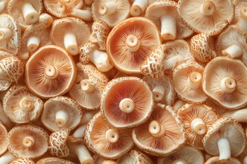 Dried mushrooms. Dried mushrooms top view. Champignons, porcini mushroom