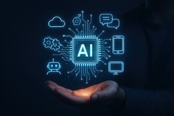 Glowing artificial intelligence circuit board technology