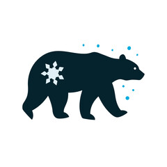 Snow Covered Trail With Bear Walk