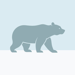 Bear Walking Through Deep White Snow