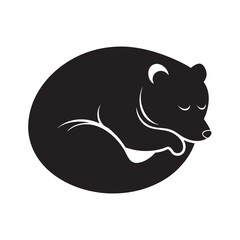 Sleeping Bear Curled Into A Ball