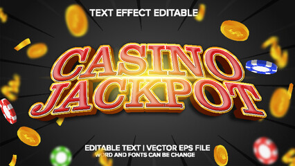 text effect casino vector editable