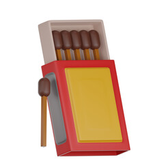 Matches Box 3D Icon Illustration