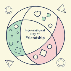 Fototapeta premium International Day of Friendship Pastel Geometric Circle Design vector 1