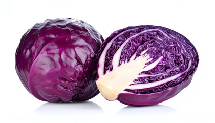 Obraz premium purple cabbage isolated on white background