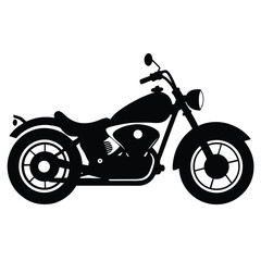 Obraz premium Classic Motorcycle Silhouette Vintage Bike Design Vector Illustration