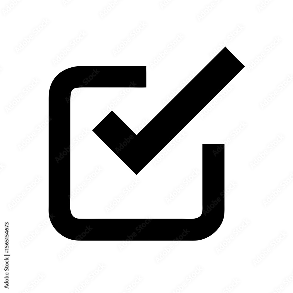 Aufkleber check mark in box. simple checkmark inside square. icon design for checklist, approval, confirmation