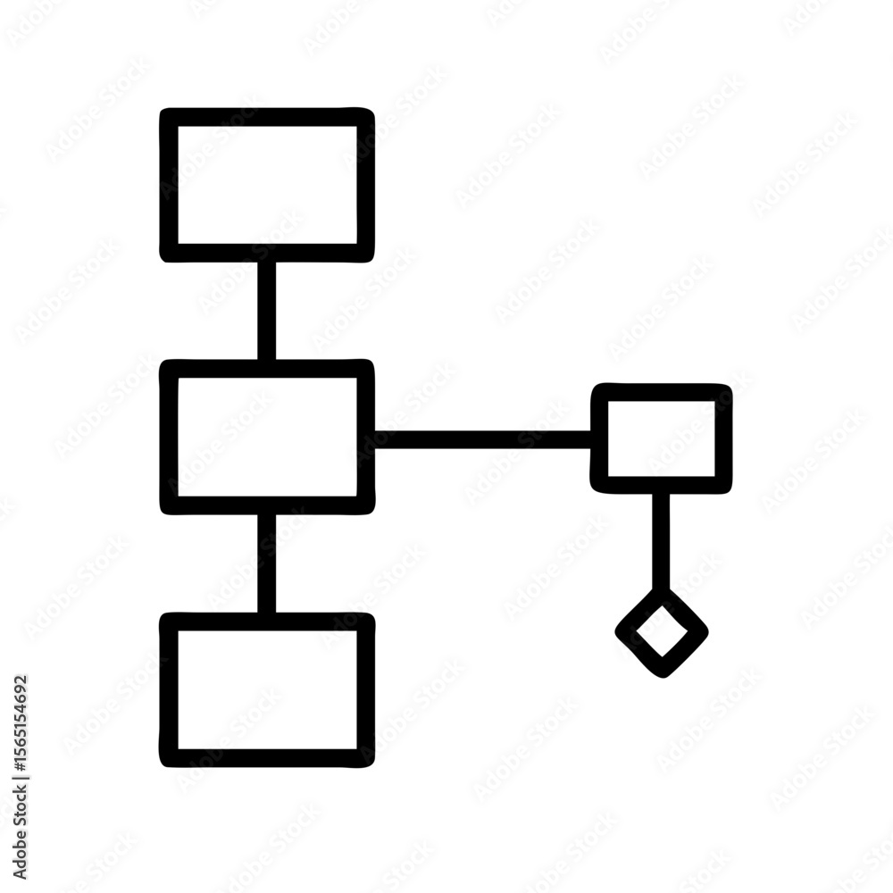 Poster simple process diagram. this workflow diagram shows a linear process with branching steps. illustrat