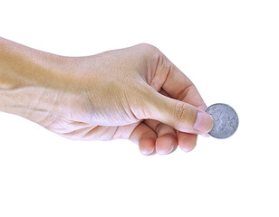 Giving Money in Coins – Economic Support Gesture