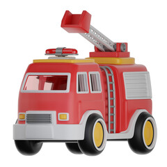 fire truck isolated 3D Icon Illustration