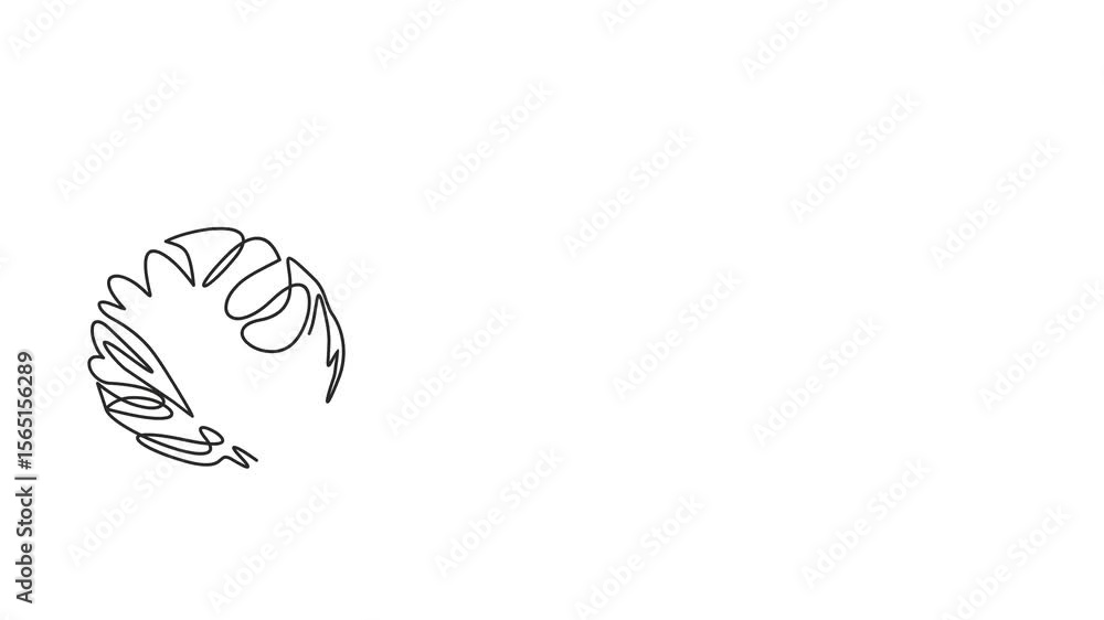 Poster animated self drawing of continuous line draw chaos, clock and hearts concept. metaphor of disorgani
