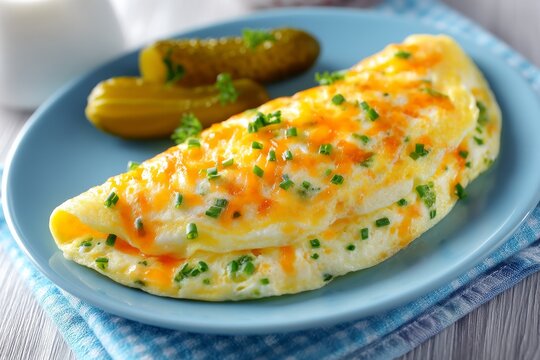 A healthy ovo-vegetarian dinner option is a thin salty pancake that has been garnished with slices of piquant pickled cucumbers and radish microgreens