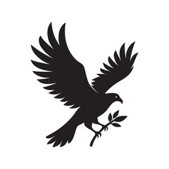 Bald Eagle Carrying Peace Olive Branch