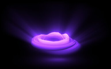 Glow swirl light effect. Circular lens flare. Abstract rotational lines. Power energy element. Luminous sci-fi. Shining neon lights. Magic arena. Swirl trail effect. Glint scene. Dynamic ellipse.
