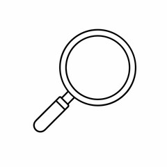 Magnifying glass icon outline, loupe line sign