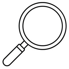 Magnifying glass icon outline, loupe line sign