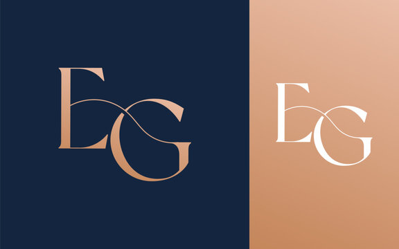 Initial letter EG GE logo design vector illustration for couple, wedding, and business