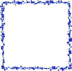 手描きテクスチャのブルーフレーム　/ ベクター