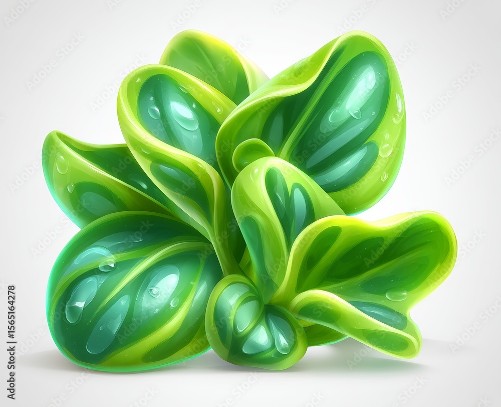 Poster a young sprout microgreen is shown in isolation with a shadow, including a clipping path