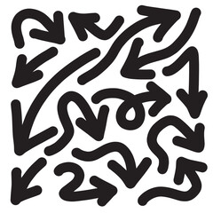 hand drawn black marker ink style arrow image for design element