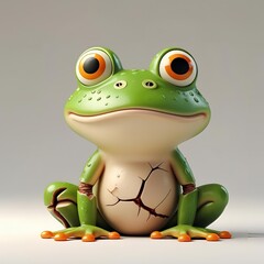 Fototapeta premium green frog cartoon