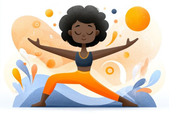 The illustration shows a woman engaging in hip flexor stretches to loosen tight hips and achieve improved flexibility through exercise