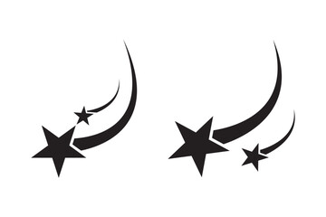 Falling Star Icons – Collection of Falling Star Symbol