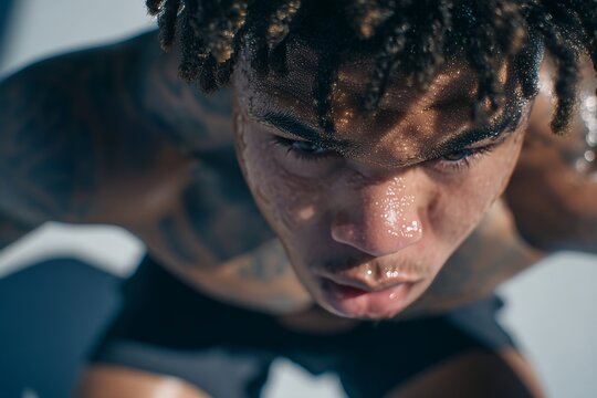 An athletic man is engaged in doing abs crunches as a form of exercise while working out at the gym
