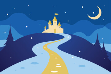 Fototapeta premium winter landscape with snow and trees