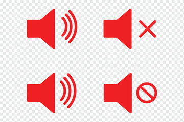No sound mute speaker volume off audio silence icon. Mute sound icon vector set.  speaker icon set. noise icons symbol. sound level. silent signs. Volume symbol eps 10