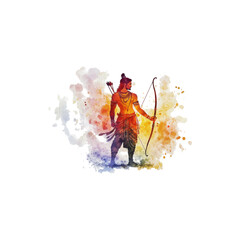 Obraz premium Colorful poster illustration for Dussehra festival celebration with traditional elements isolated on white background