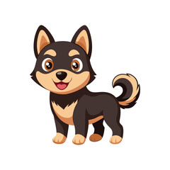 Brown And Black Puppy, Dog, Husky, Funny, icon, Illustrations Set