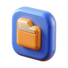 Blue and orange folder icon digital graphic