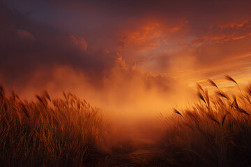 Heavenly Bounty: The Majestic Confluence of Earthly Harvest and Celestial Splendor in the Ultimate Crop Gathering