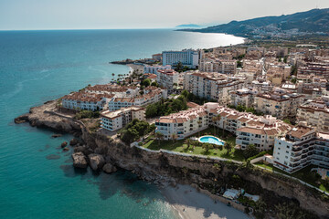 Nerja: White Village Charm on the Mediterranean Coast

An aerial panorama of Nerja, a picturesque...