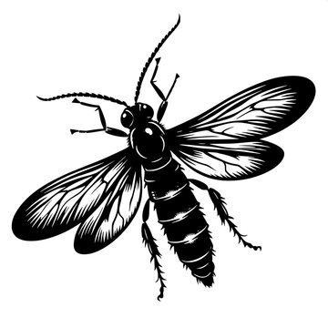 black insect flying white background clip art preview