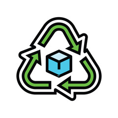 recyclable packaging color icon vector illustration
