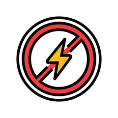 non electric color icon vector illustration
