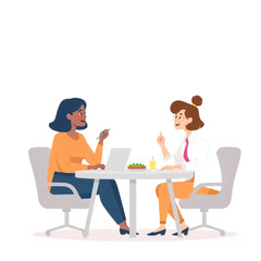 A small team of three coworkers are taking part in a virtual team lunch. One person is standing while the rest are seated, listening attentively.