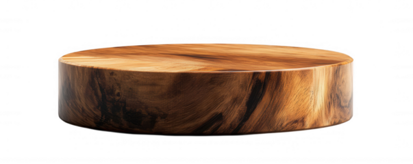 Empty icon cutting wooden 3d board with transparent background, perfect for showcasing food or kitchen products