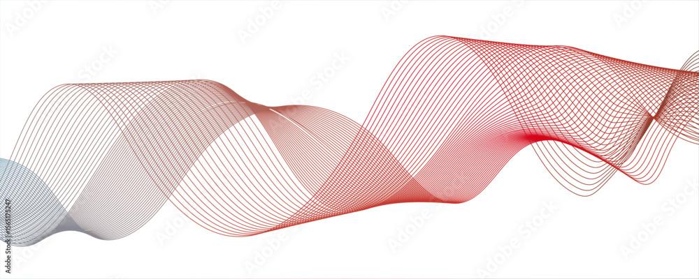 Aufkleber abstract modern background with flowing wave design and fine lines and halftone dots. multiple overl