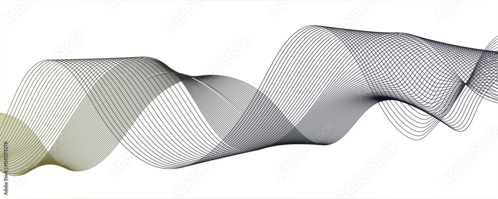 Poster abstract glowing modern wave with dynamic flowing lines. futuristic technology and sound wave lines.