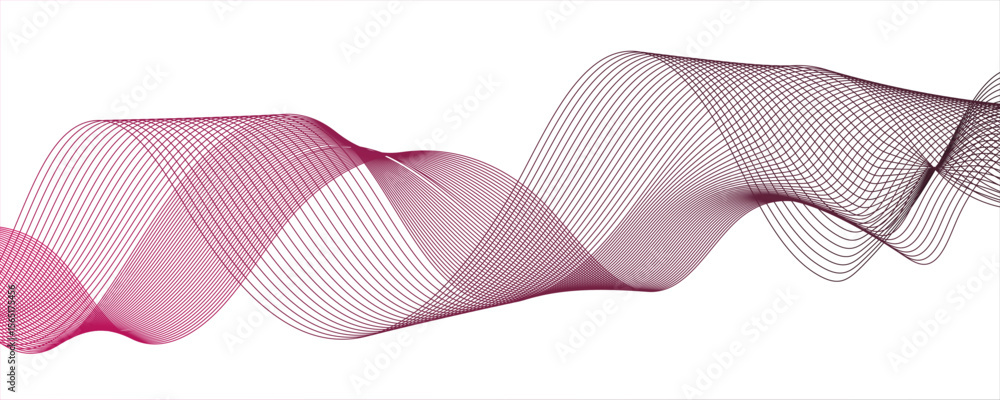 Poster abstract glowing modern wave with dynamic flowing lines. futuristic technology and sound wave lines.