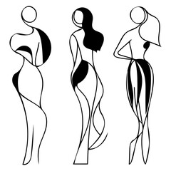 Abstract Women’s Silhouette for Beauty, Fashion, Elegant Flat Vector Illustration